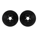 R1 Concepts 08-24 Infiniti G37 Front Drilled & Slotted Black Brake Rotor Set by R1 Concepts RNC-WHPN1-68001