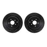 R1 Concepts 09-24 Infiniti QX70 Rear Drilled & Slotted Black Brake Rotor Set by R1 Concepts RNC-WHPN1-68010