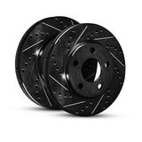R1 Concepts 05-25 Audi A3 Quattro Rear Drilled & Slotted Black Brake Rotor Set by R1 Concepts RNC-WHPN1-74039