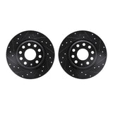 R1 Concepts 05-18 Audi A3 Rear Drilled & Slotted Black Brake Rotor Set by R1 Concepts RNC-WHPN1-74040