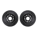 R1 Concepts 92-00 Lexus SC400 Rear Drilled & Slotted Black Brake Rotor Set by R1 Concepts RNC-WHPN1-75024