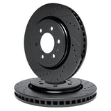 R1 Concepts 86-95 Toyota 4Runner Front Drilled & Slotted Black Brake Rotor Set