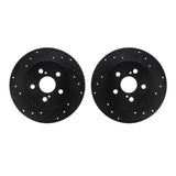 R1 Concepts 09-24 Lexus CT200h Rear Drilled & Slotted Black Brake Rotor Set by R1 Concepts RNC-WHPN1-76104