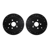 R1 Concepts 00-10 Pontiac Vibe Rear Drilled & Slotted Black Brake Rotor Set by R1 Concepts RNC-WHPN1-76120