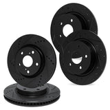 R1 Concepts 05-23 Chrysler 300 Front & Rear Drilled & Slotted Black Brake Rotor Set by R1 Concepts RNC-WHPN2-39005