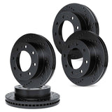 R1 Concepts 12-22 Ford F-250 Super Duty Front & Rear Drilled & Slotted Black Brake Rotor Set by R1 Concepts RNC-WHPN2-54199