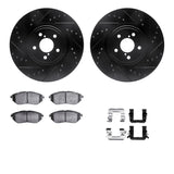 R1 Concepts 05-18 Subaru Forester Front Drill/Slot Black Rotors w/Euro Ceramic Pads by R1 Concepts RNC-WHTH1-13006