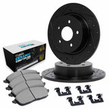 R1 Concepts 18-25 Audi Q3 Rear Drilled & Slotted Black Brake Rotor Set w/Euro Ceramic Pads and Hardware by R1 Concepts RNC-WHTH1-73062