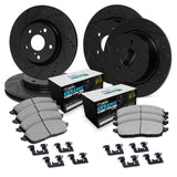 R1 Concepts 05-17 Audi A3 Front & Rear Drill/Slot Black Rotors w/Euro Ceramic Pads by R1 Concepts RNC-WHTH2-74013