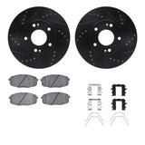 R1 Concepts 14-25 Hyundai Kona Front Drilled & Slotted Black Brake Rotor Set w/Optimum OE Pads and Hardware by R1 Concepts RNC-WHUH1-03074