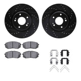 R1 Concepts 17-25 Hyundai Veloster Front Drill/Slot Black Rotors w/Optimum Pads by R1 Concepts RNC-WHUH1-03095