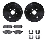 R1 Concepts 10-25 ScIon FR-S Rear Drilled & Slotted Black Brake Rotor Set w/Optimum OE Pads and Hardware by R1 Concepts RNC-WHUH1-13030
