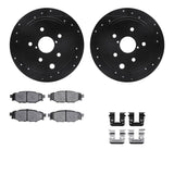 R1 Concepts 15-21 Subaru WRX Rear Drilled & Slotted Black Brake Rotor Set w/Optimum OE Pads and Hardware by R1 Concepts RNC-WHUH1-13031