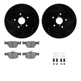 R1 Concepts 15-24 Subaru WRX Rear Drilled & Slotted Black Brake Rotor Set w/Optimum OE Pads and Hardware by R1 Concepts RNC-WHUH1-13039