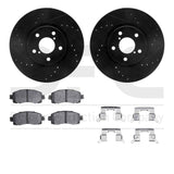 R1 Concepts 17-23 Subaru Impreza Front Drilled & Slotted Black Brake Rotor Set w/Optimum OE Pads and Hardware by R1 Concepts RNC-WHUH1-13049