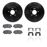 R1 Concepts 18-23 Genesis G70 Front Drilled & Slotted Black Brake Rotor Set w/Optimum OE Pads and Hardware by R1 Concepts RNC-WHUH1-21051