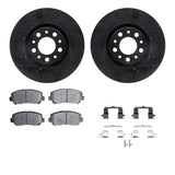 R1 Concepts 13-16 Chrysler 200 Front Drilled & Slotted Black Brake Rotor Set w/Optimum OE Pads and Hardware by R1 Concepts RNC-WHUH1-39017