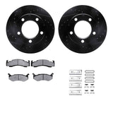 R1 Concepts 80-93 Dodge W150 Front Drilled & Slotted Black Brake Rotor Set w/Optimum OE Pads and Hardware by R1 Concepts RNC-WHUH1-40014