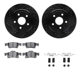 R1 Concepts 11-25 Dodge Durango Rear Drilled & Slotted Black Brake Rotor Set w/Optimum OE Pads and Hardware by R1 Concepts RNC-WHUH1-42038
