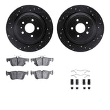 R1 Concepts 13-20 Ford FusIon Rear Drilled & Slotted Black Brake Rotor Set w/Optimum OE Pads and Hardware by R1 Concepts RNC-WHUH1-54220
