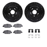 R1 Concepts 17-25 Honda CR-V Rear Drilled & Slotted Black Brake Rotor Set w/Optimum OE Pads and Hardware by R1 Concepts RNC-WHUH1-58034
