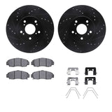 R1 Concepts 99-14 Acura CL Front Drilled & Slotted Black Brake Rotor Set w/Optimum OE Pads and Hardware by R1 Concepts RNC-WHUH1-59066