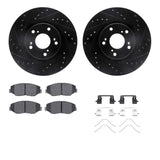 R1 Concepts 05-15 Acura ILX Front Drilled & Slotted Black Brake Rotor Set w/Optimum OE Pads and Hardware by R1 Concepts RNC-WHUH1-59067