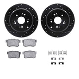 R1 Concepts 05-18 Acura RDX Rear Drilled & Slotted Black Brake Rotor Set w/Optimum OE Pads and Hardware by R1 Concepts RNC-WHUH1-59076