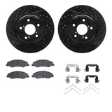 R1 Concepts 18-25 Honda Odyssey Front Drilled & Slotted Black Brake Rotor Set w/Optimum OE Pads and Hardware by R1 Concepts RNC-WHUH1-59090