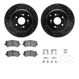 R1 Concepts 07-17 Acura ZDX Rear Drilled & Slotted Black Brake Rotor Set w/Optimum OE Pads and Hardware by R1 Concepts RNC-WHUH1-59102