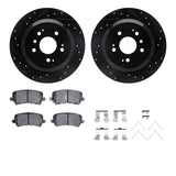 R1 Concepts 16-25 Honda Passport Rear Drilled & Slotted Black Brake Rotor Set w/Optimum OE Pads and Hardware by R1 Concepts RNC-WHUH1-59103