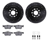 R1 Concepts 19-19 Acura RDX Rear Drilled & Slotted Black Brake Rotor Set w/Optimum OE Pads and Hardware by R1 Concepts RNC-WHUH1-59110