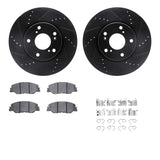 R1 Concepts 19-25 Honda Civic Front Drilled & Slotted Black Brake Rotor Set w/Optimum OE Pads and Hardware by R1 Concepts RNC-WHUH1-59113