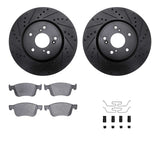 R1 Concepts 18-25 Acura Integra Front Drilled & Slotted Black Brake Rotor Set w/Optimum OE Pads and Hardware by R1 Concepts RNC-WHUH1-59116