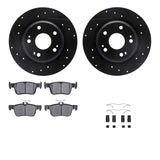 R1 Concepts 17-20 Honda Civic Rear Drilled & Slotted Black Brake Rotor Set w/Optimum OE Pads and Hardware by R1 Concepts RNC-WHUH1-59123