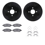 R1 Concepts 12-24 Nissan Micra Front Drilled & Slotted Black Brake Rotor Set w/Optimum OE Pads and Hardware by R1 Concepts RNC-WHUH1-67075