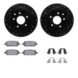R1 Concepts 02-24 Nissan Sentra Rear Drilled & Slotted Black Brake Rotor Set w/Optimum OE Pads and Hardware by R1 Concepts RNC-WHUH1-67098