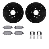 R1 Concepts 02-25 Infiniti G35 Rear Drilled & Slotted Black Brake Rotor Set w/Optimum OE Pads and Hardware by R1 Concepts RNC-WHUH1-67101