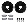 R1 Concepts 02-25 Infiniti G35 Rear Drilled & Slotted Black Brake Rotor Set w/Optimum OE Pads and Hardware