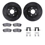 R1 Concepts 03-05 Infiniti G35 Front Drilled & Slotted Black Brake Rotor Set w/Optimum OE Pads and Hardware by R1 Concepts RNC-WHUH1-68006