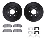 R1 Concepts 07-24 Infiniti QX56 Front Drilled & Slotted Black Brake Rotor Set w/Optimum OE Pads and Hardware by R1 Concepts RNC-WHUH1-68018