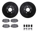 R1 Concepts 19-24 Infiniti QX55 Rear Drilled & Slotted Black Brake Rotor Set w/Optimum OE Pads and Hardware by R1 Concepts RNC-WHUH1-68020