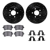 R1 Concepts 12-17 Audi Q5 Rear Drilled & Slotted Black Brake Rotor Set w/Optimum OE Pads and Hardware by R1 Concepts RNC-WHUH1-73075