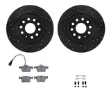 R1 Concepts 18-25 Audi Q3 Rear Drilled & Slotted Black Brake Rotor Set w/Optimum OE Pads and Hardware by R1 Concepts RNC-WHUH1-73080