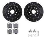 R1 Concepts 98-10 Lexus GS430 Rear Drilled & Slotted Black Brake Rotor Set w/Optimum OE Pads and Hardware by R1 Concepts RNC-WHUH1-75010