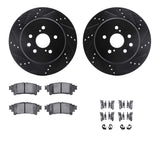 R1 Concepts 13-20 Lexus GS200t Rear Drilled & Slotted Black Brake Rotor Set w/Optimum OE Pads and Hardware by R1 Concepts RNC-WHUH1-75033