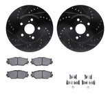 R1 Concepts 06-15 Lexus IS250 Front Drilled & Slotted Black Brake Rotor Set w/Optimum OE Pads and Hardware by R1 Concepts RNC-WHUH1-76114