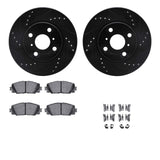 R1 Concepts 06-18 Toyota Yaris Front Drilled & Slotted Black Brake Rotor Set w/Optimum OE Pads and Hardware by R1 Concepts RNC-WHUH1-76129