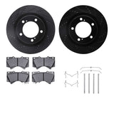 R1 Concepts 07-22 Lexus LX570 Front Drilled & Slotted Black Brake Rotor Set w/Optimum OE Pads and Hardware by R1 Concepts RNC-WHUH1-76161