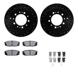 R1 Concepts 07-22 Lexus LX570 Rear Drilled & Slotted Black Brake Rotor Set w/Optimum OE Pads and Hardware by R1 Concepts RNC-WHUH1-76163